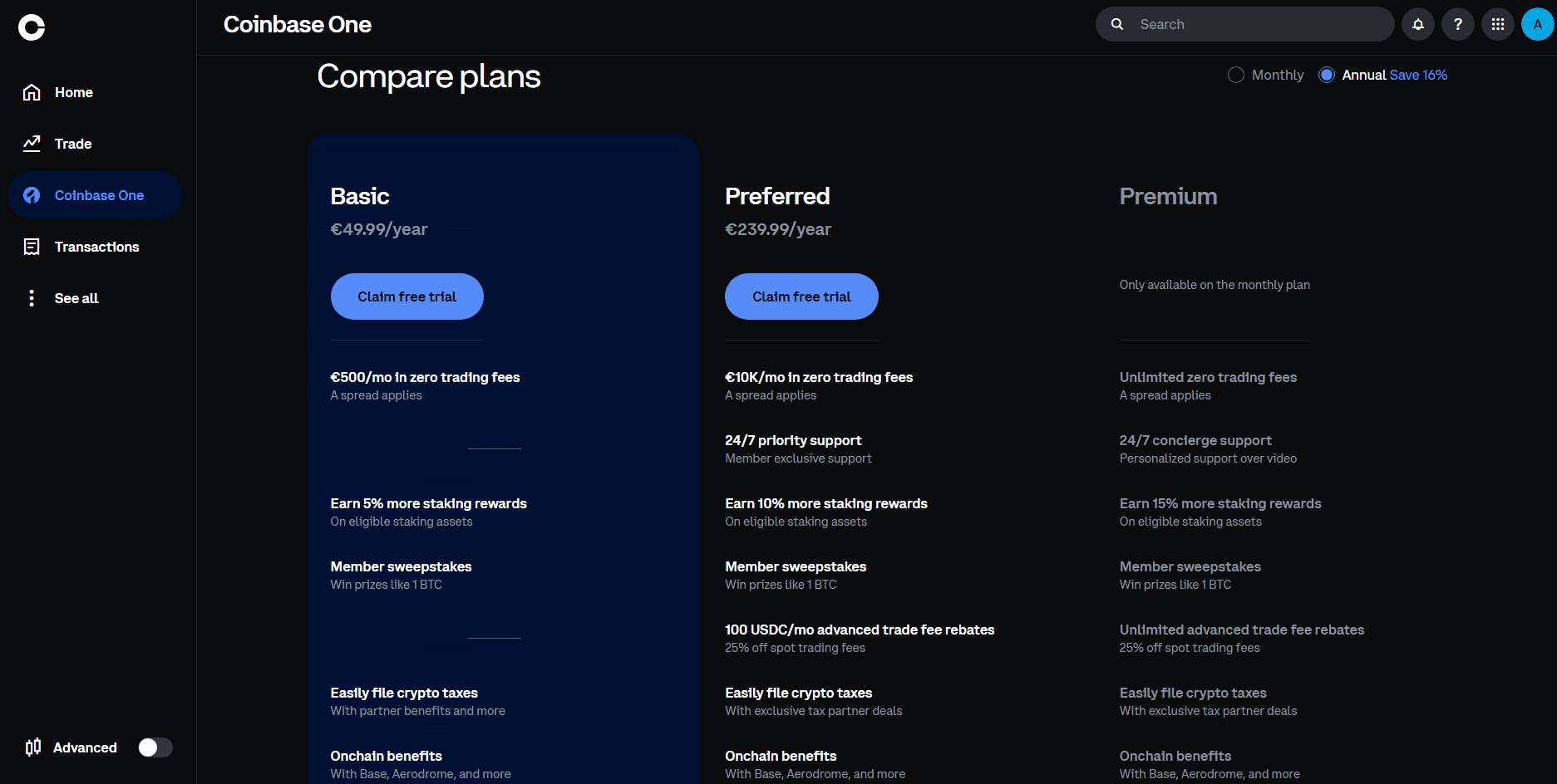 Coinbase Review 2026 fee structure and Coinbase One pricing table