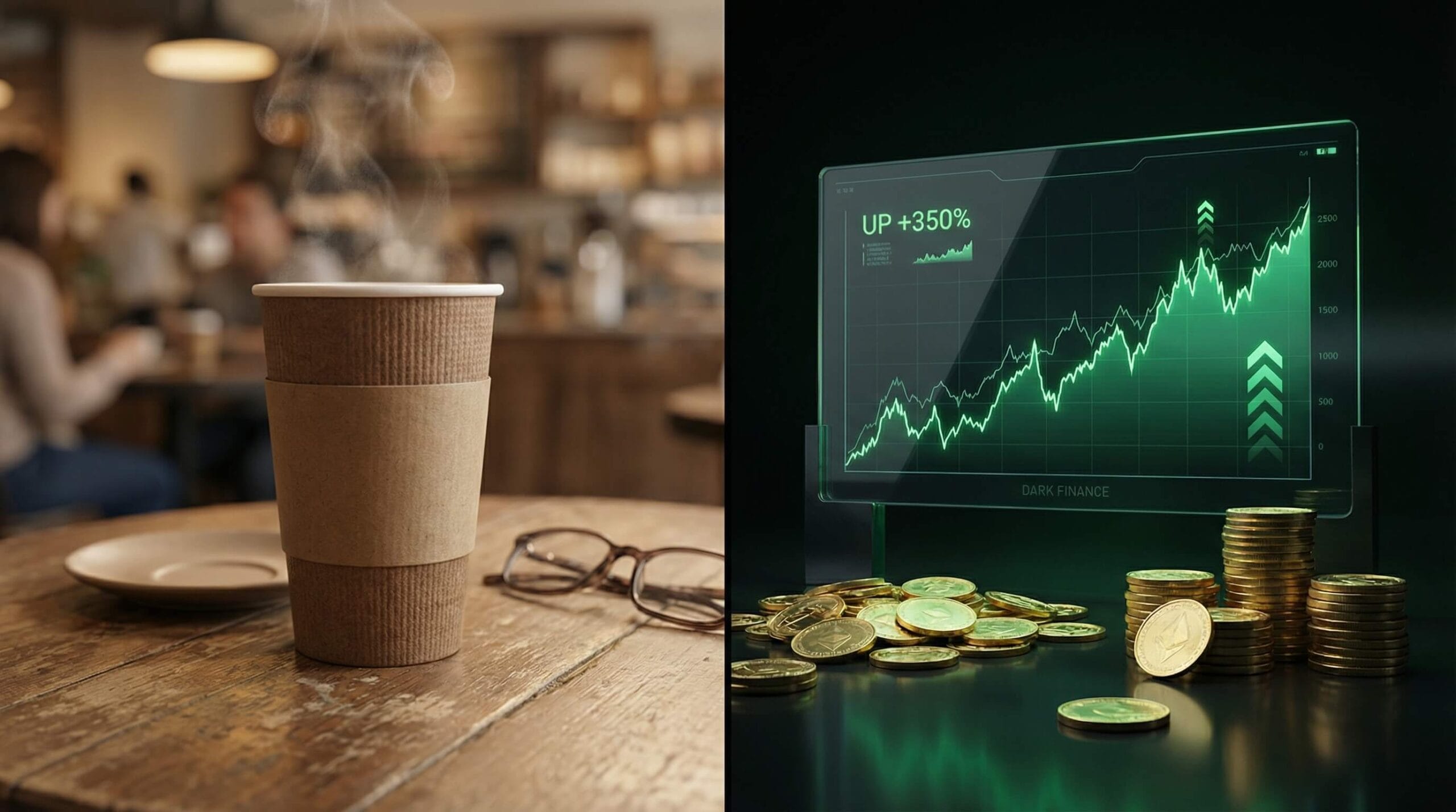 Latte Factor Calculator graph showing compound interest