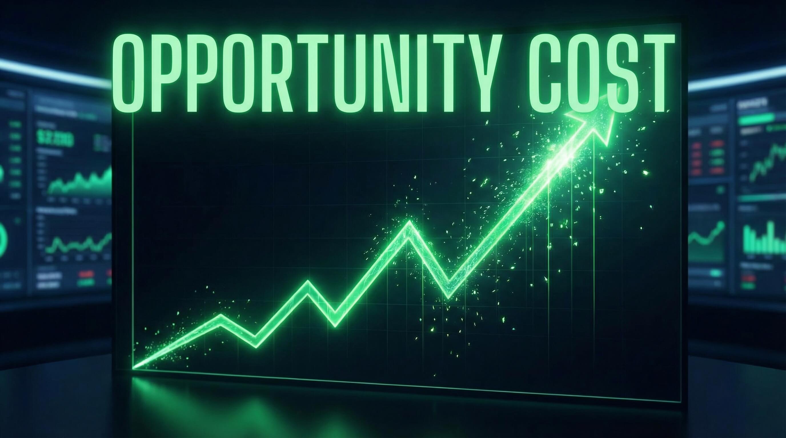 Opportunity Cost Calculator Graph showing 127k growth